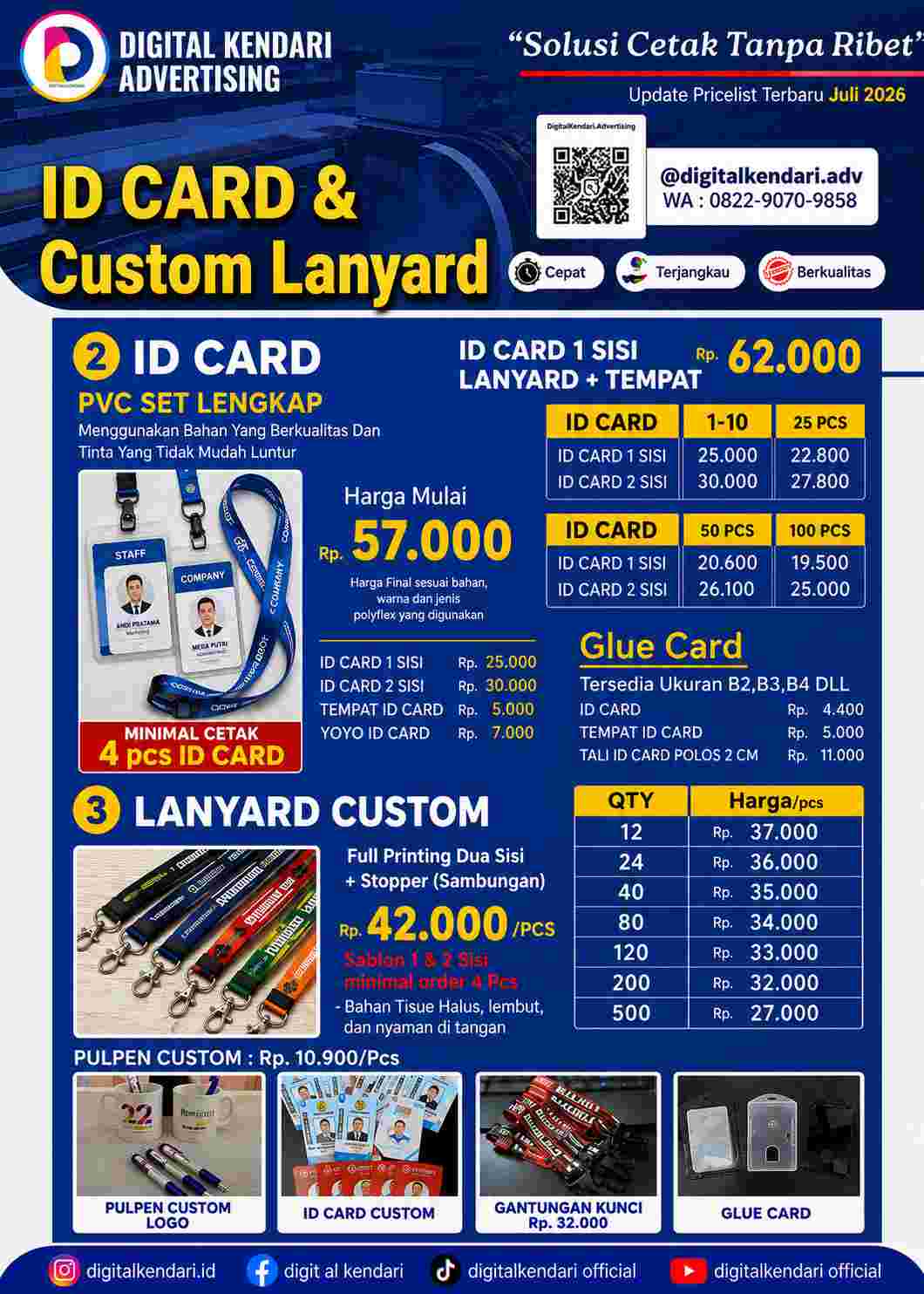 cetak ID card Kendari 